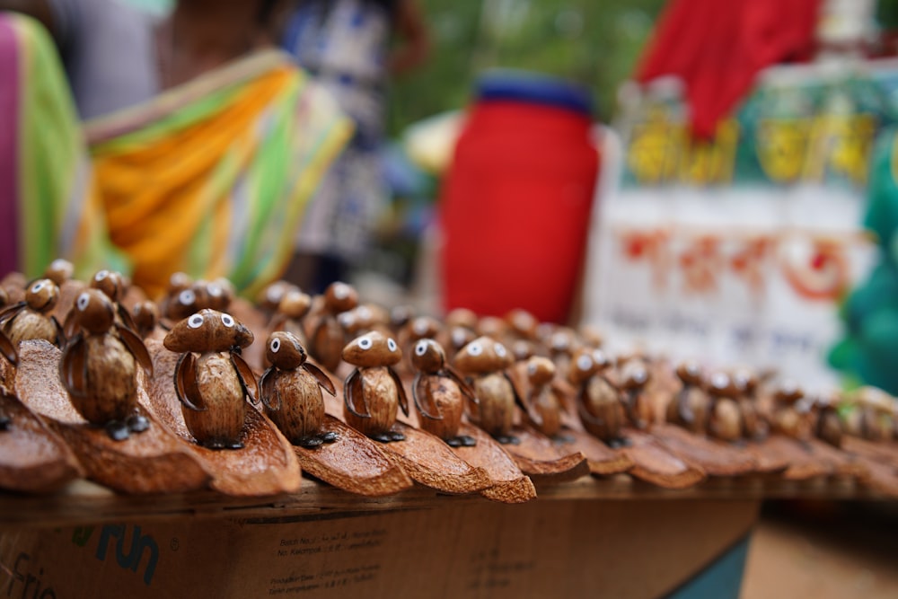 a close up of a bunch of mushrooms on a table