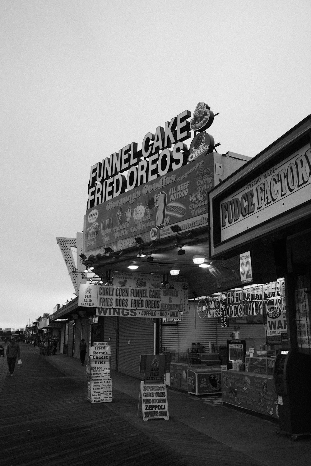 a black and white photo of a store front