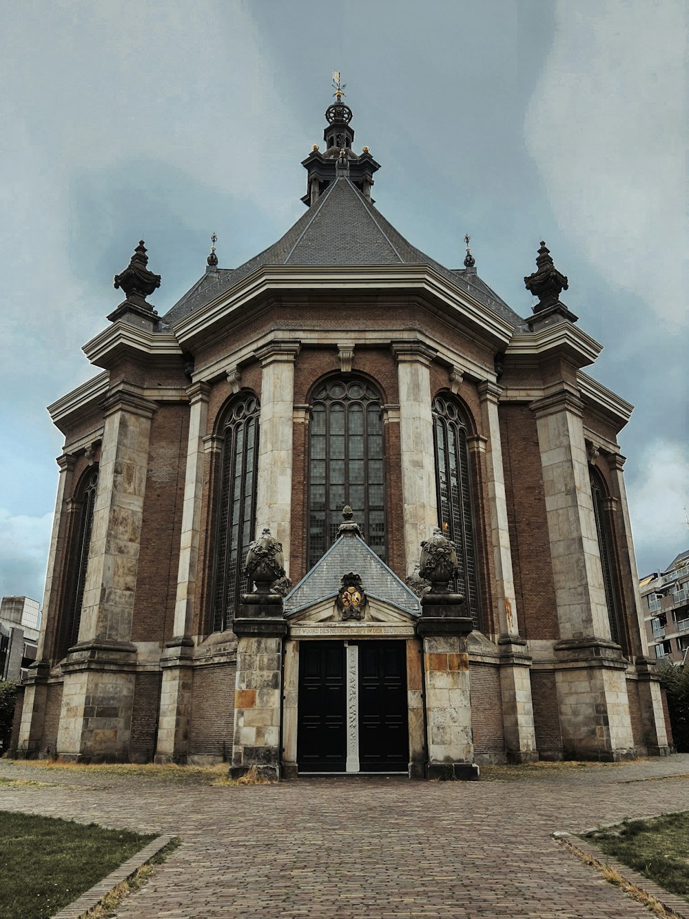 a large building with a clock on the front of it