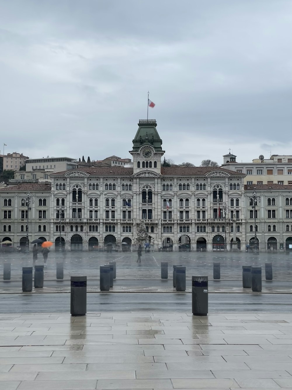 a large building with a clock tower on top of it