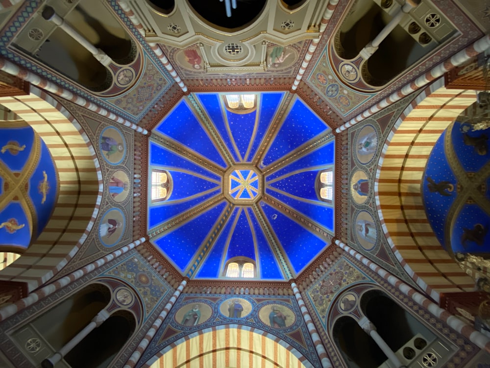 a view of the ceiling of a building