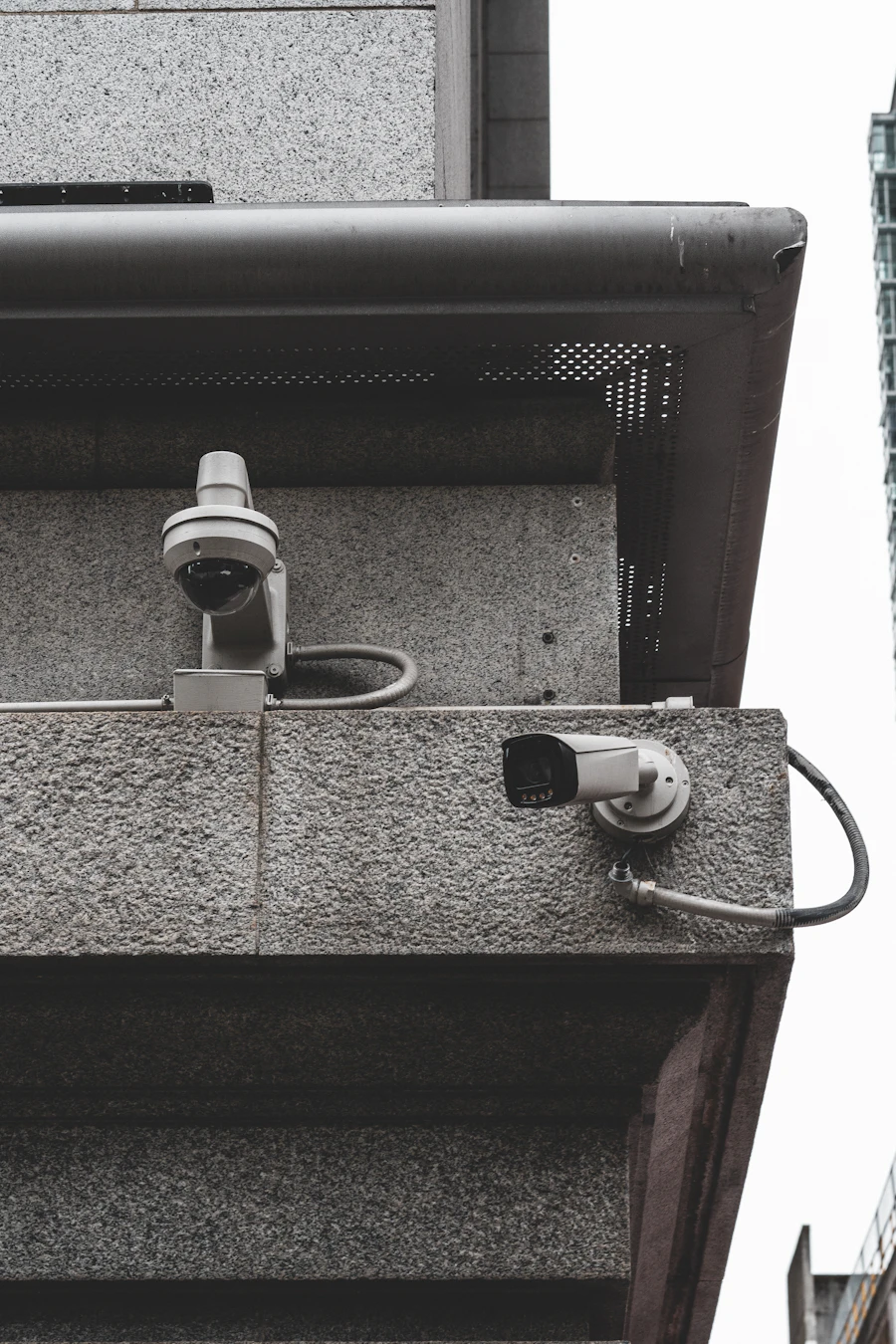CCTV security camera mounted outdoors