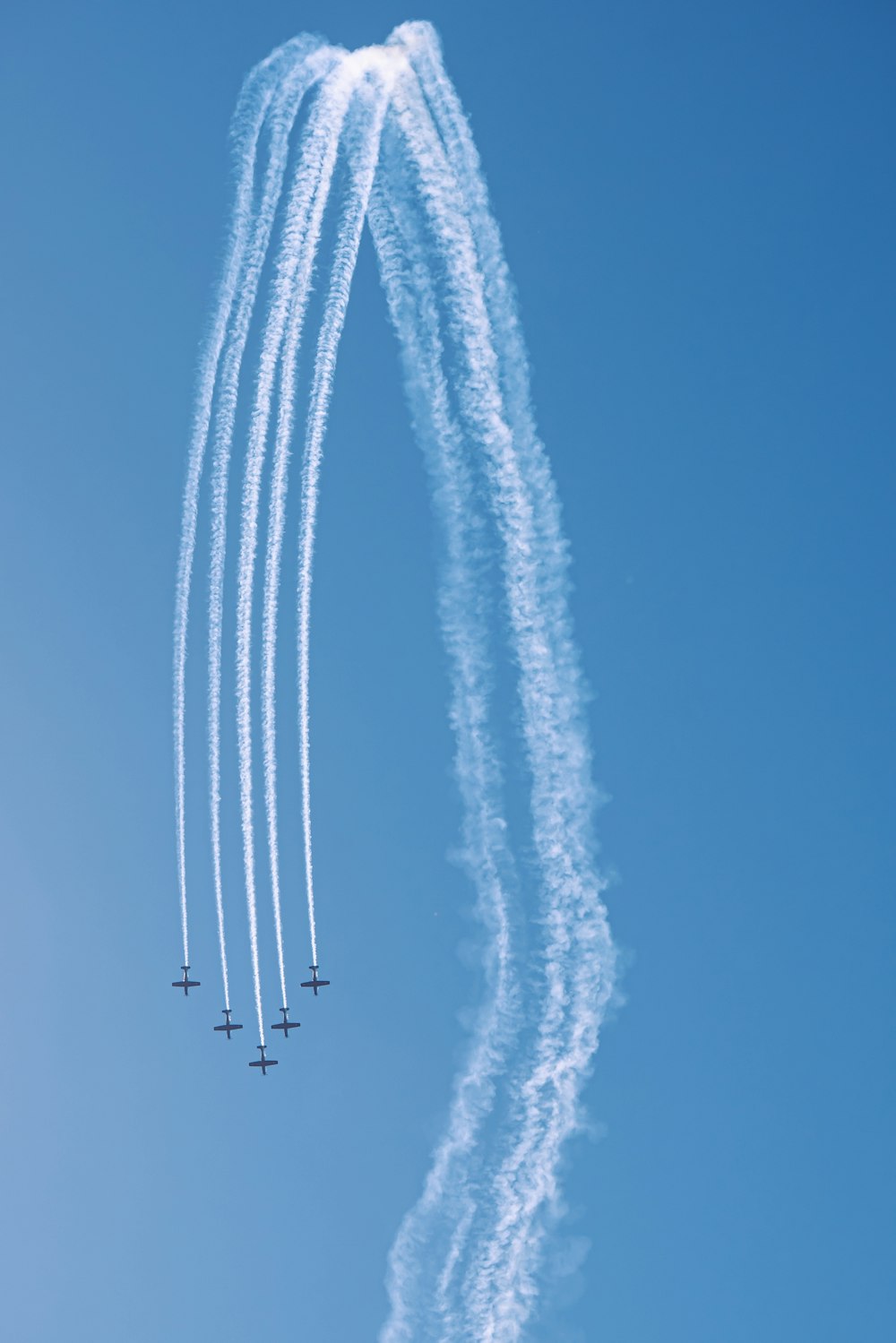 a group of airplanes flying in formation in the sky