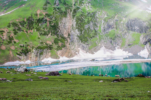 Mountain lake in northern Pakistan