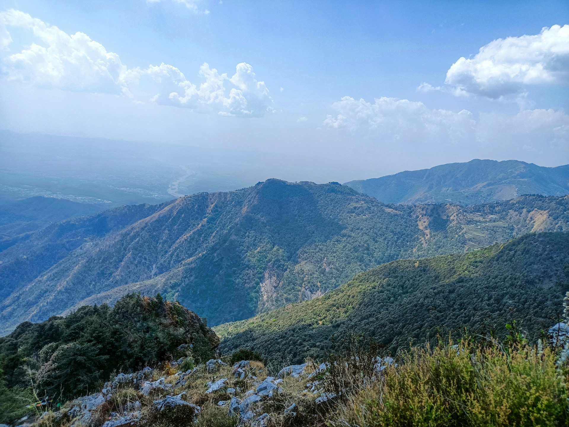 a view of a mountain range from a high point of view