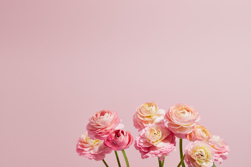 a vase filled with pink and yellow flowers