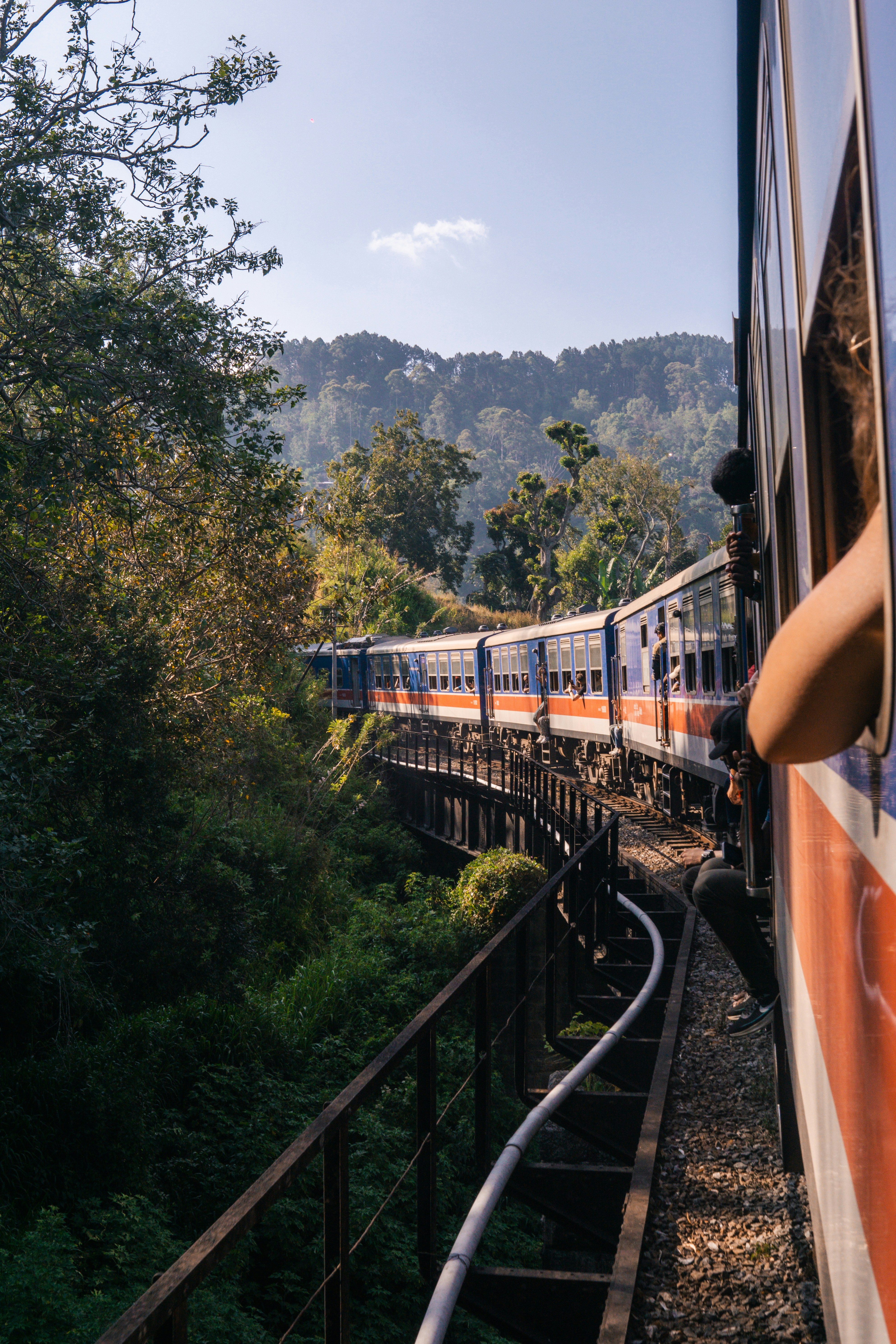 Local vendors selling snacks on train