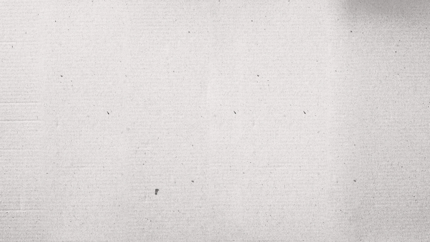A wide flat sheet of grey laid paper with faint laid lines and a few dark flecks