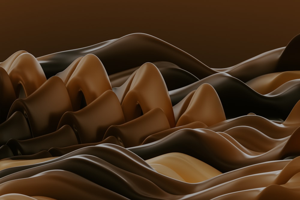 a brown and black background with wavy lines