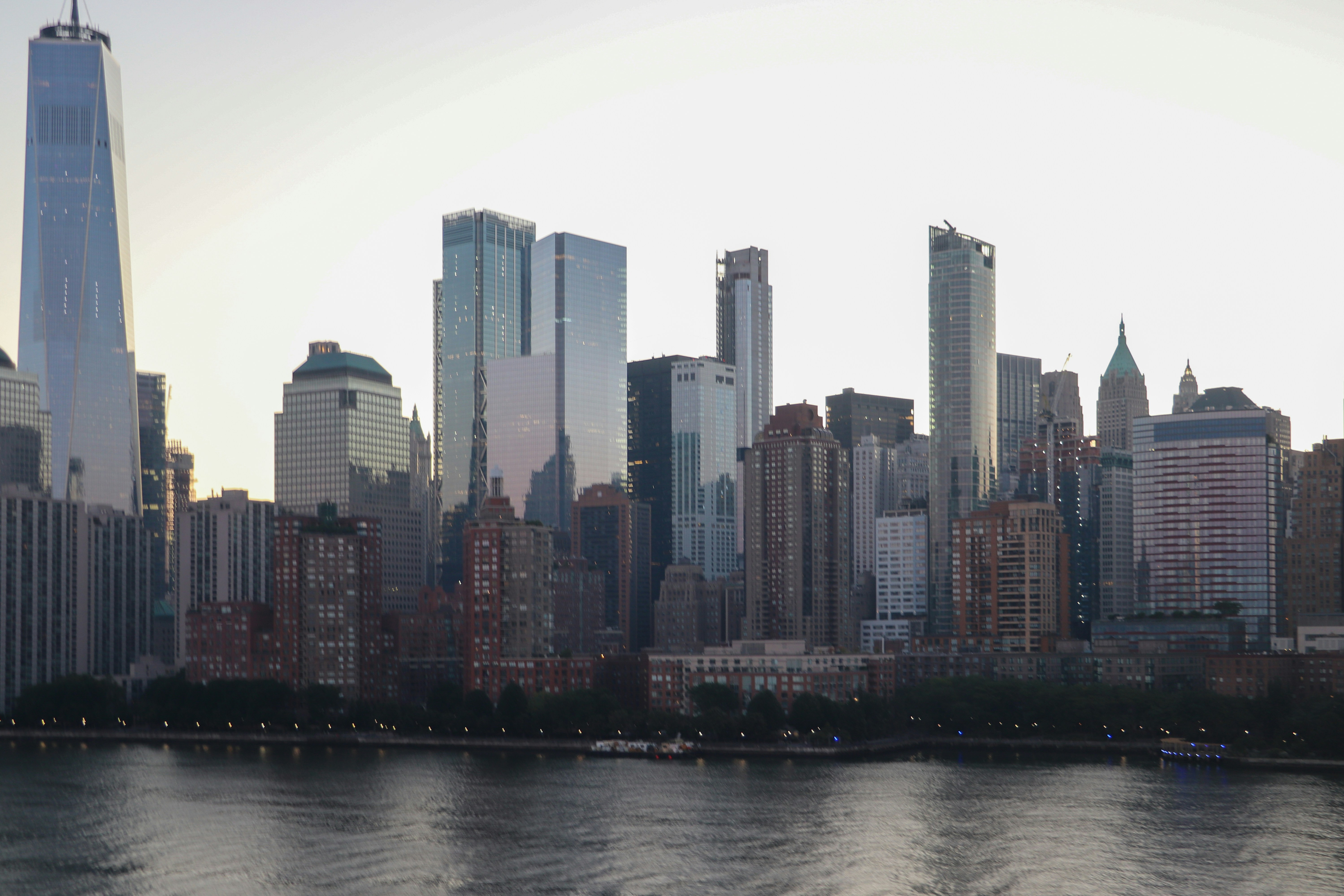a view of a city skyline from across the water