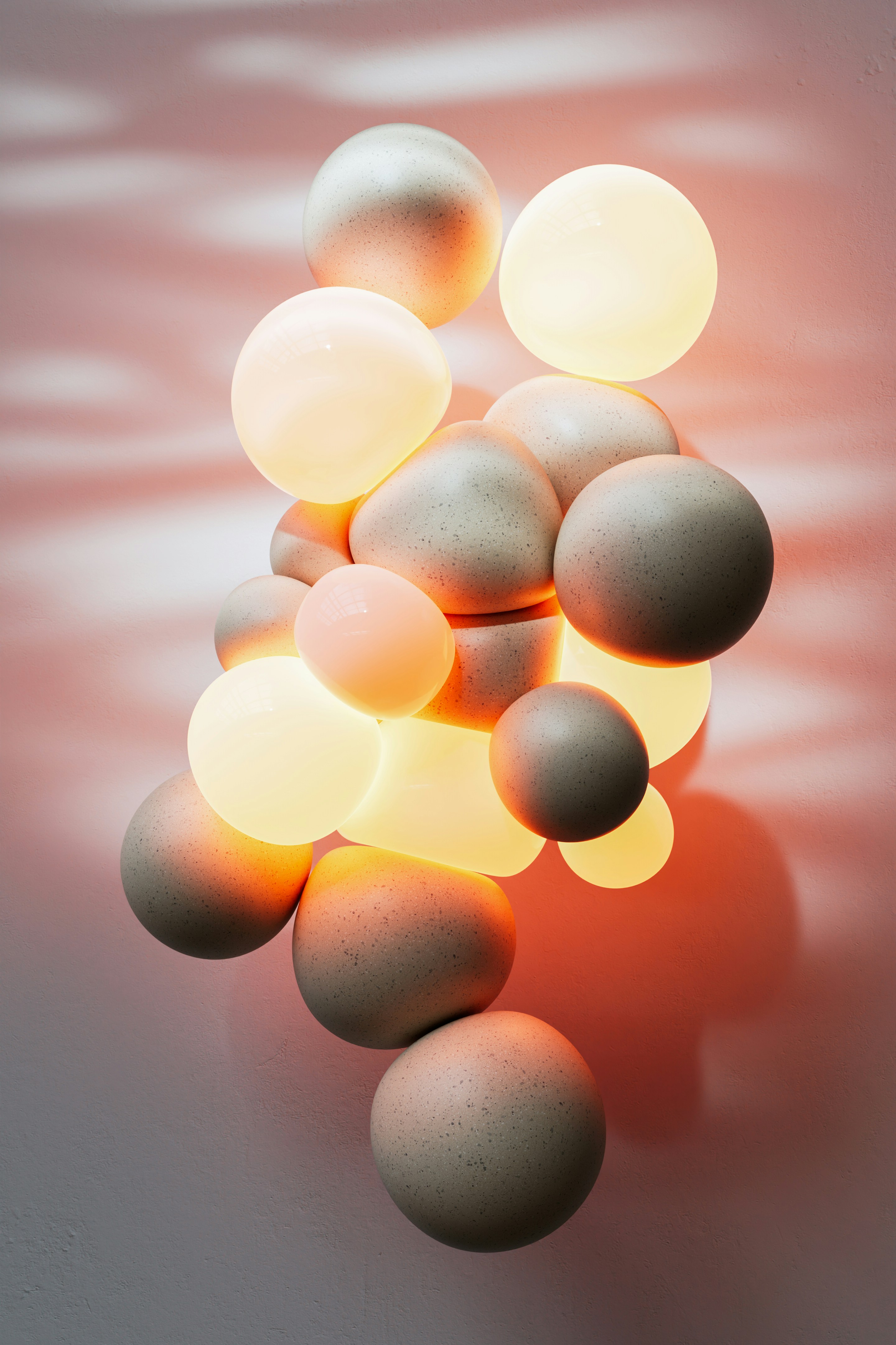 a bunch of balls sitting on top of a tableby Micke Lindström