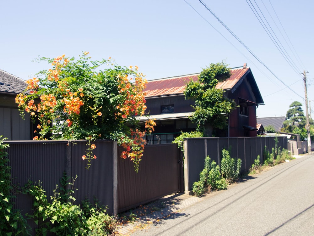 a house with a fence in front of it