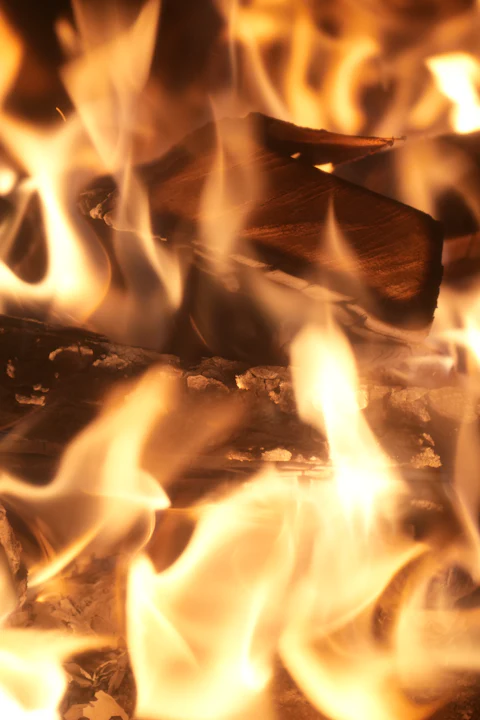 Open flame on a gas cooking appliance
