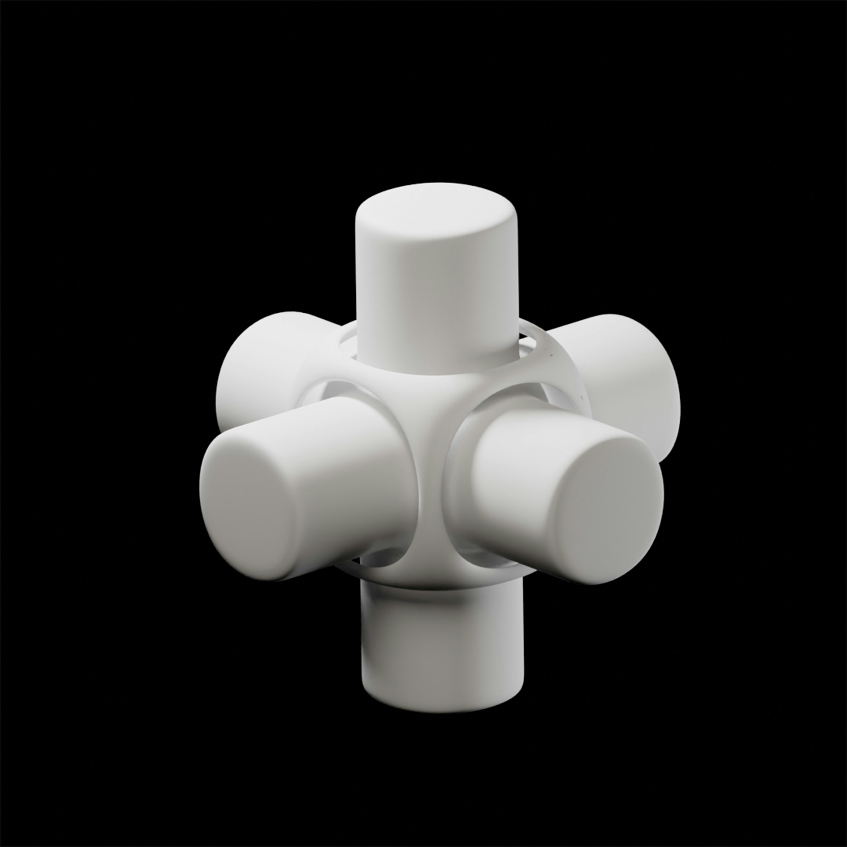 um close up de um objeto branco em um fundo preto