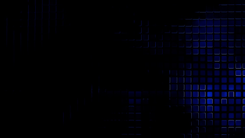 a black and blue background with squares