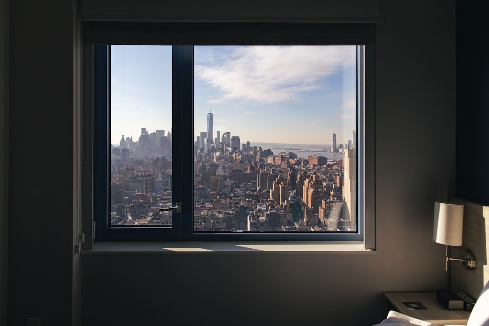 a view of a city from a window