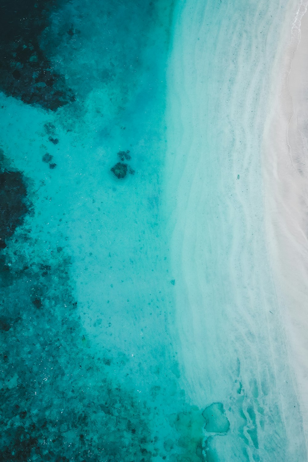 an aerial view of a body of water