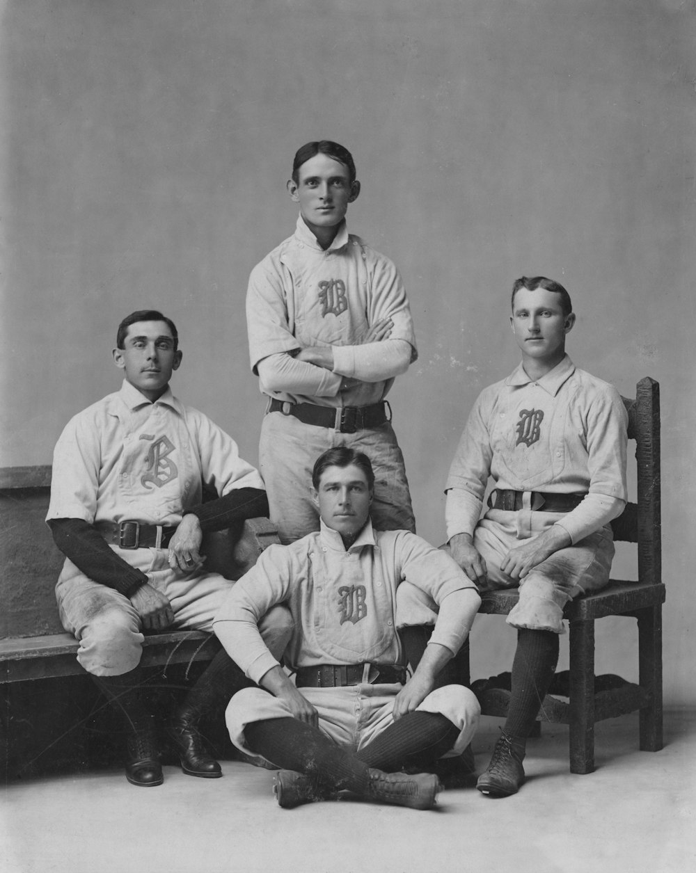a black and white photo of a baseball team