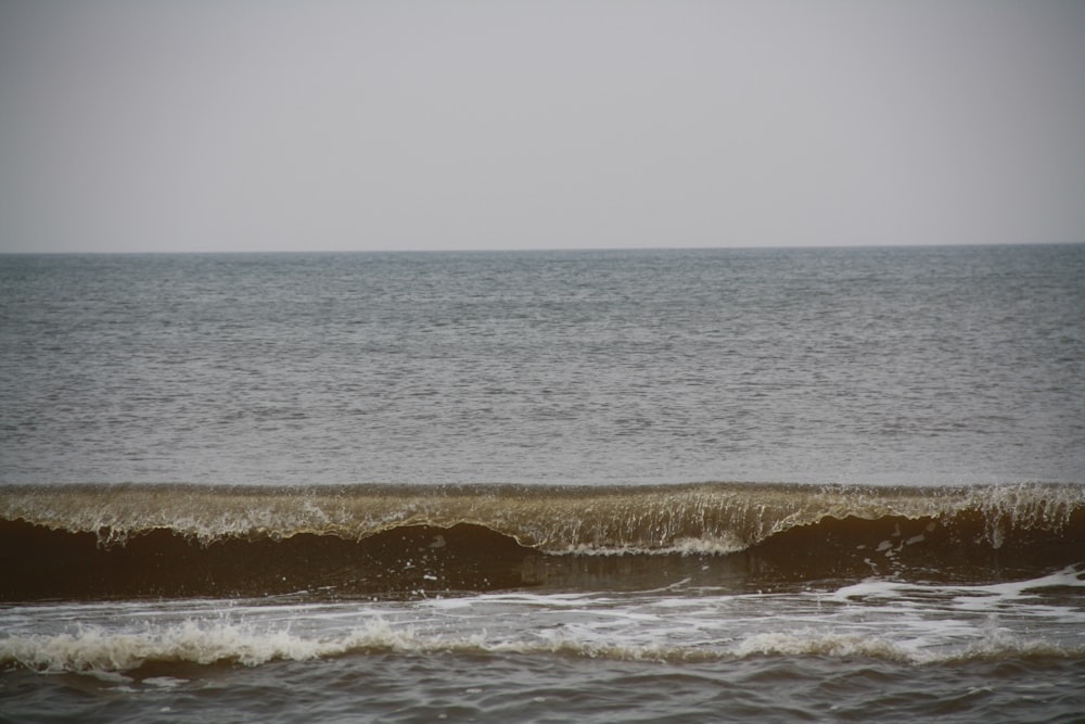 a large body of water with waves coming in to shore