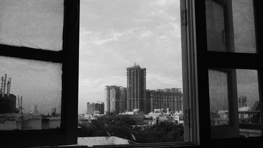 a view of a city from a window