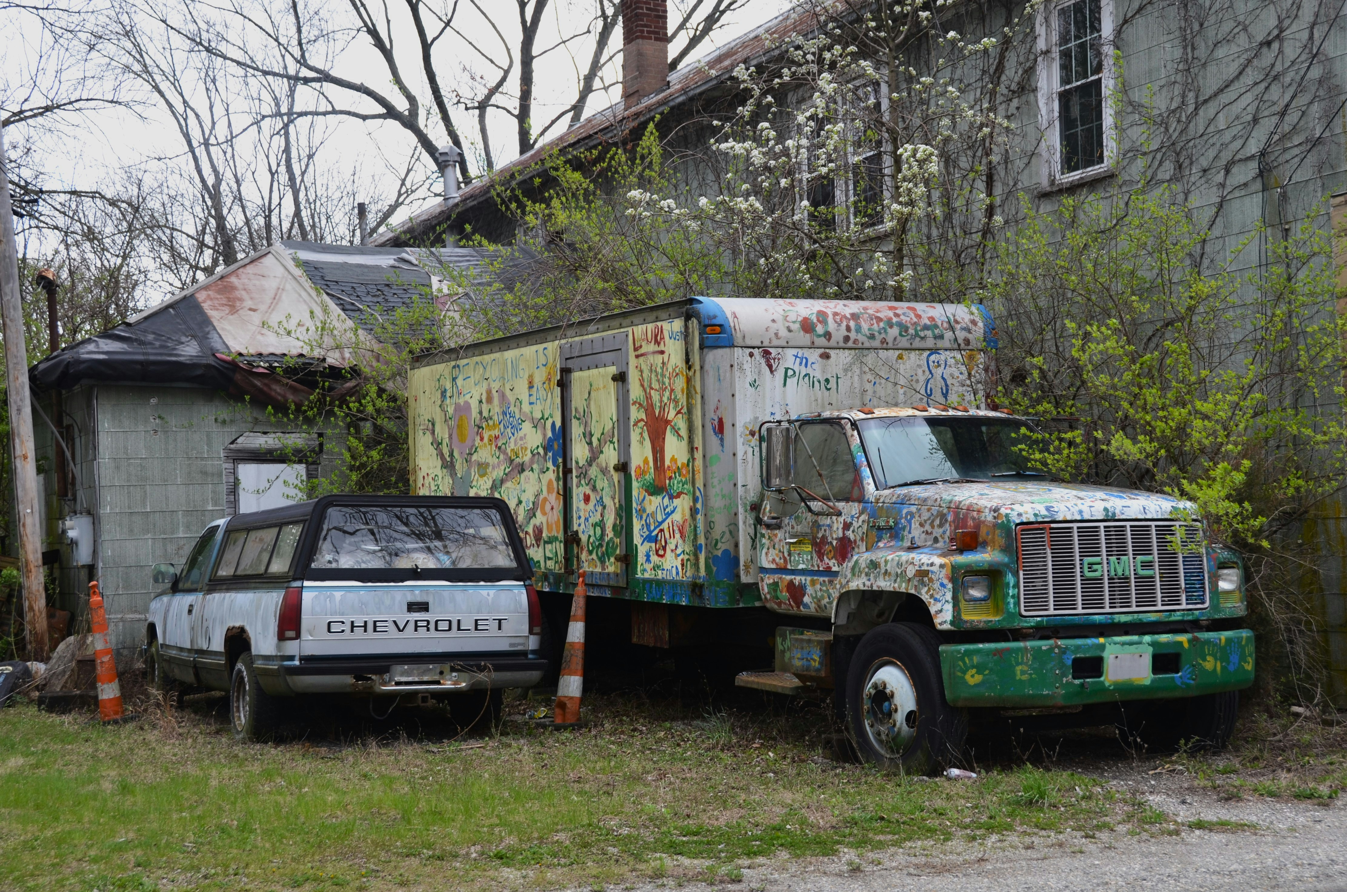 Old GMC Graffiti Box Delivery Truck