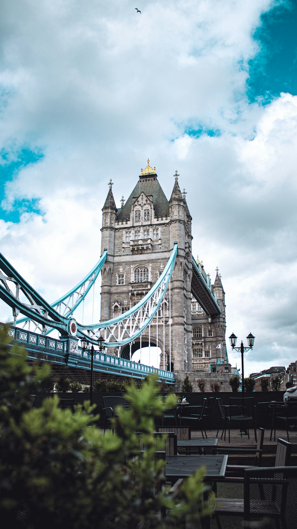 a view of the tower bridge in london