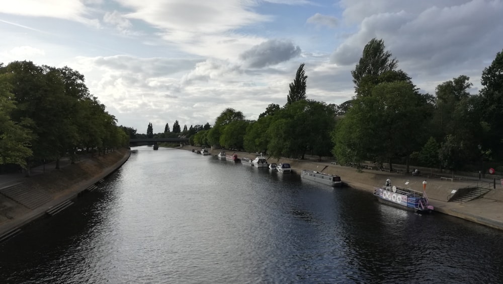 a river that has some boats on it