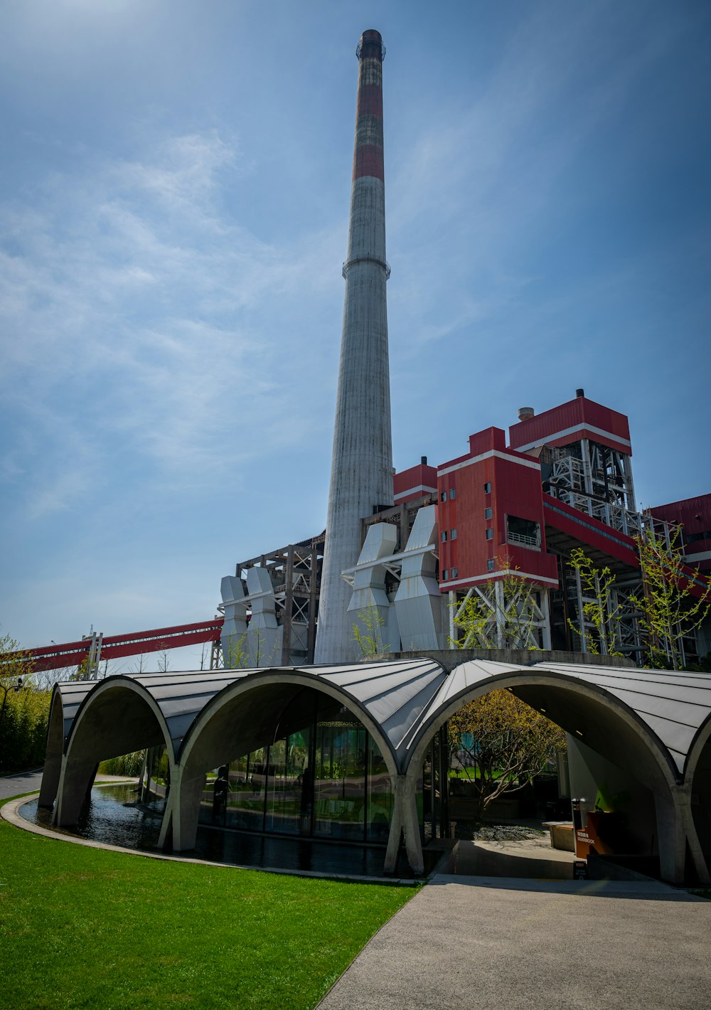 a building with a tower in the middle of it