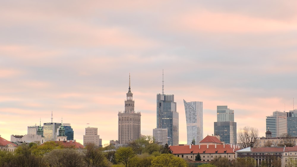 a view of a city from a lake