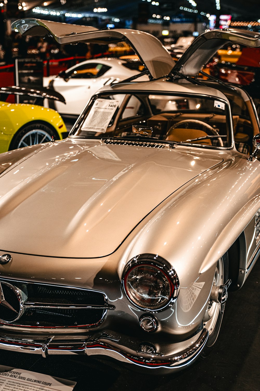 a car is on display at a car show