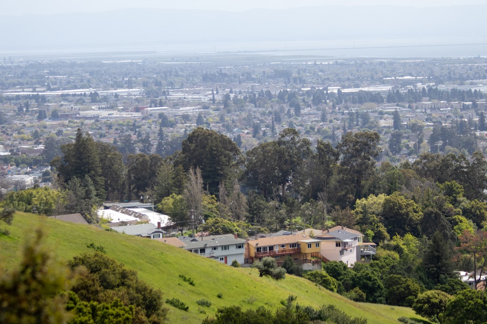 a view of a city from the top of a hill