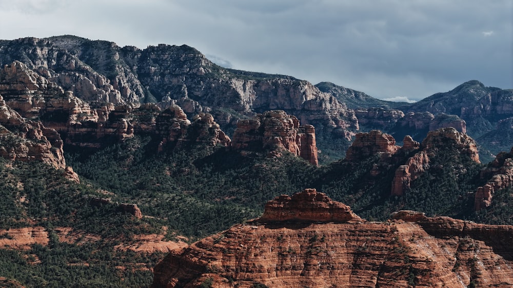 a view of a mountain range from a distance