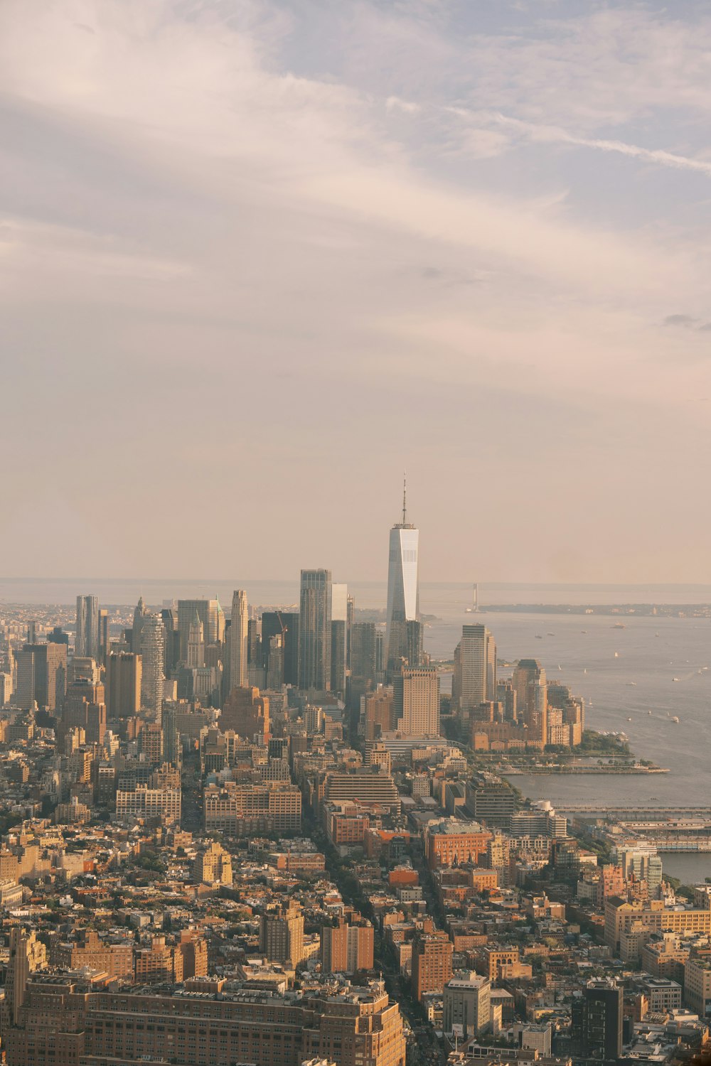 a view of a large city with tall buildings