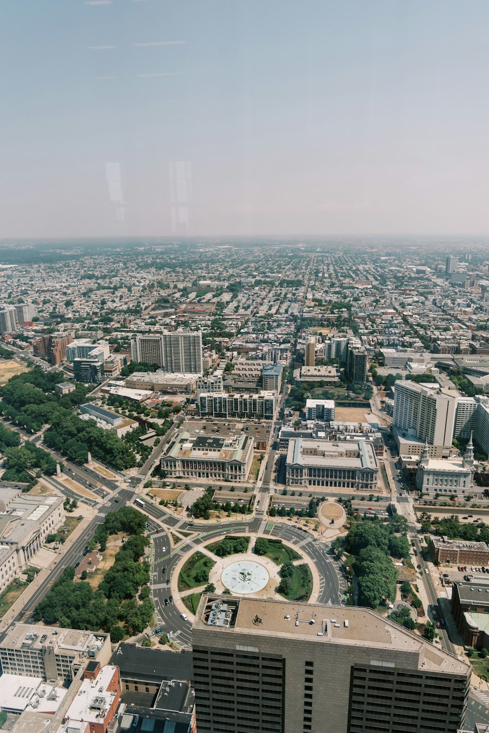 a view of a city from a tall building