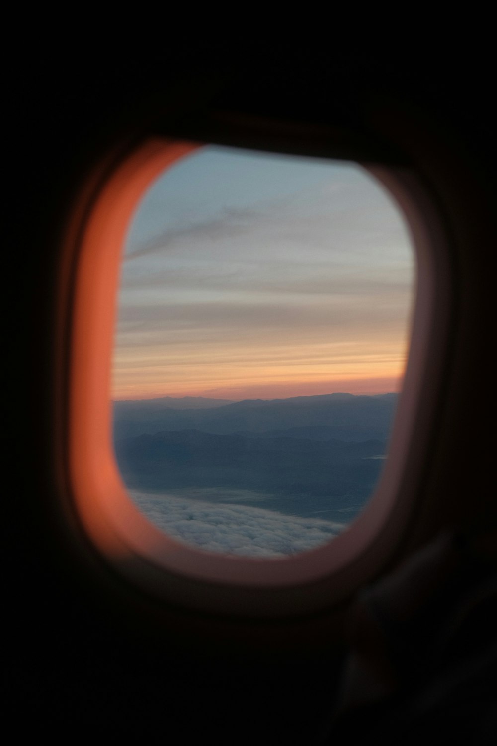 a view of the sky from an airplane window