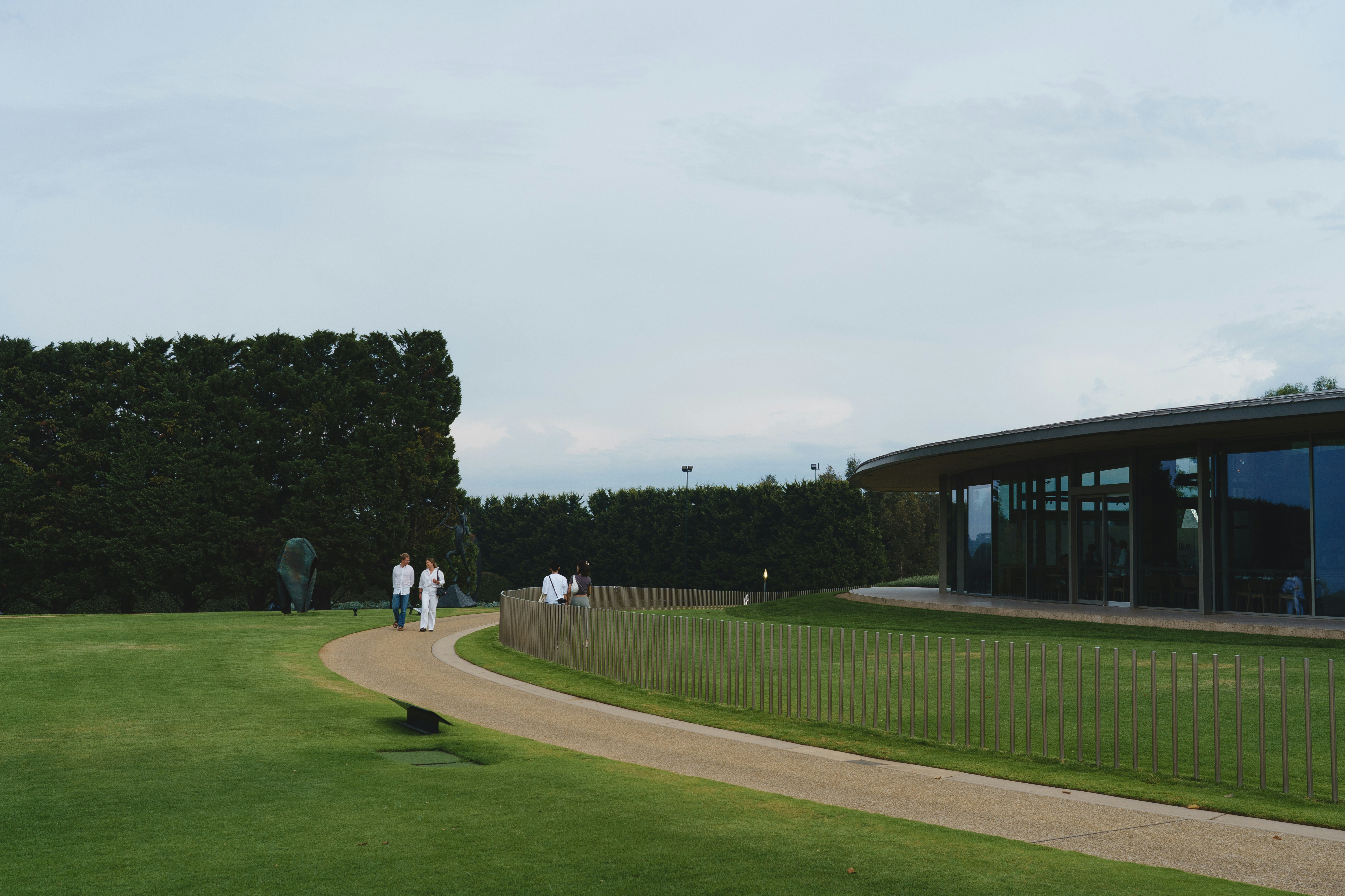 Group of golfers on lush green course