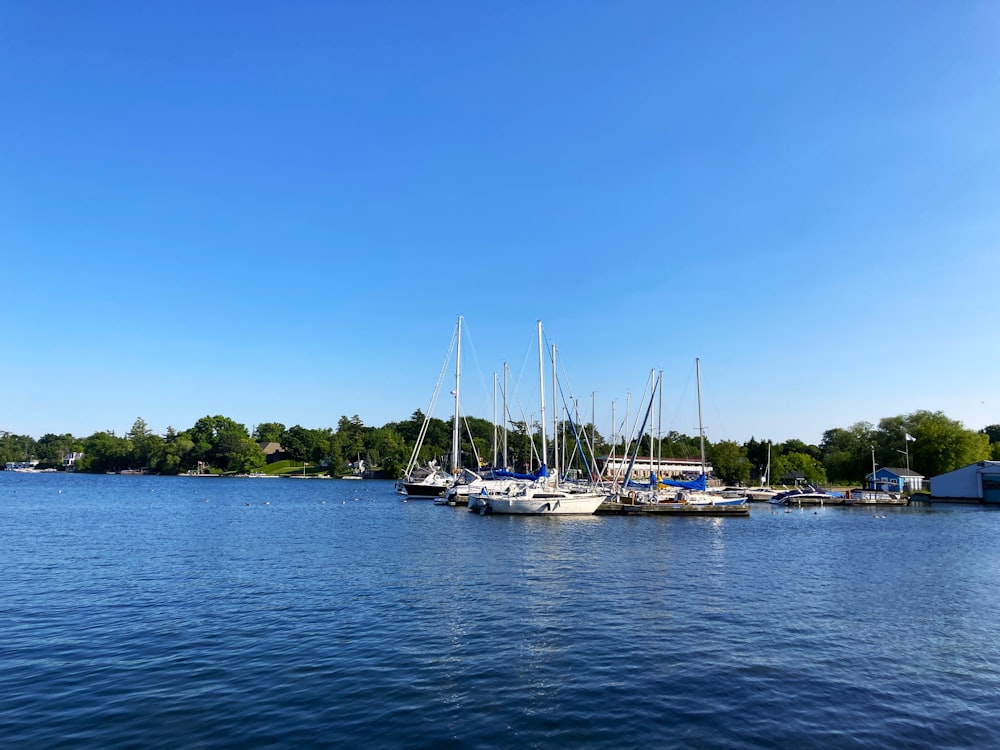 a bunch of boats that are sitting in the water