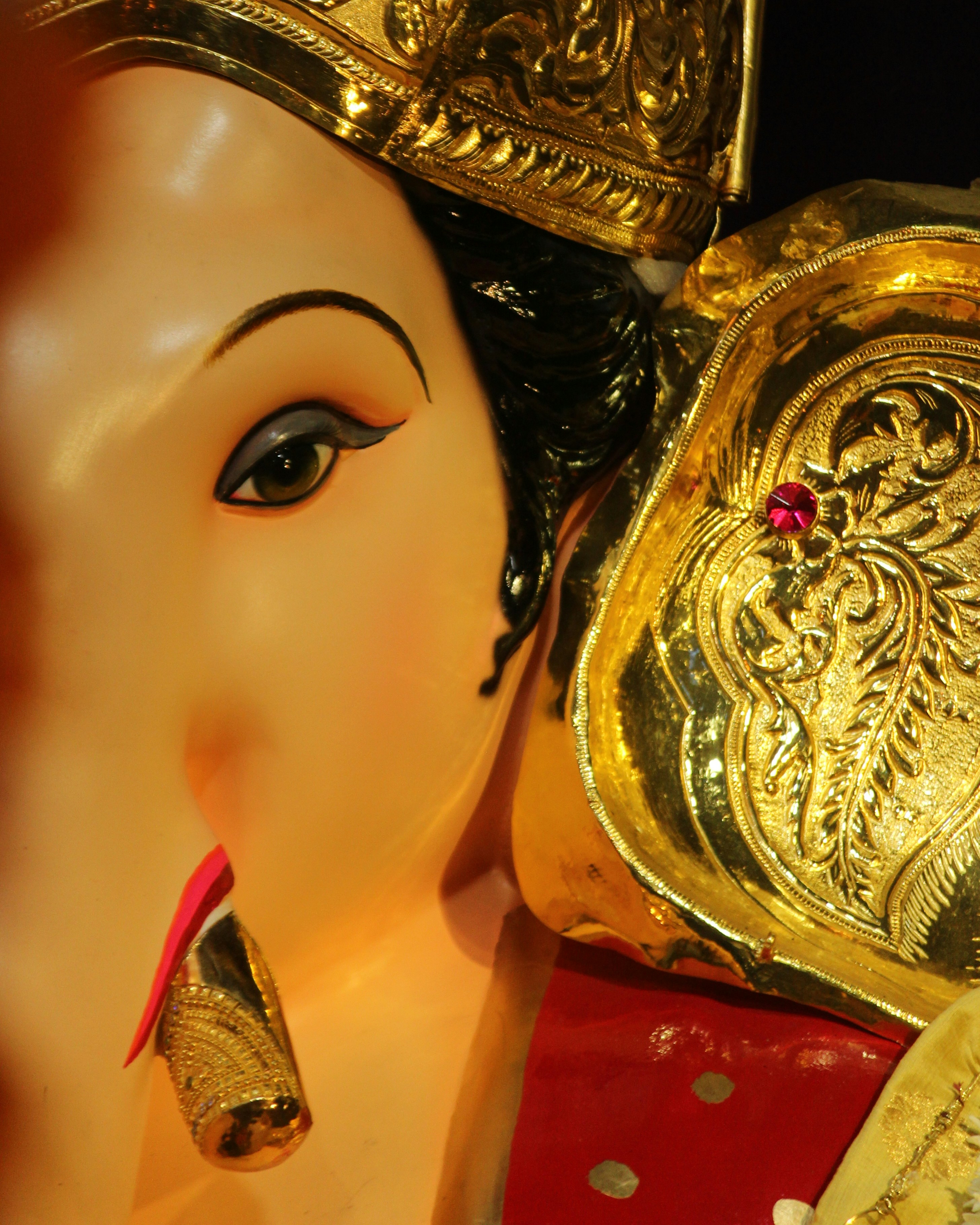 Close-up of detailed miniature face sculpt