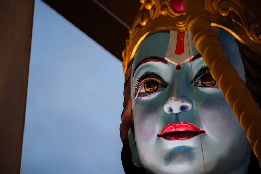 a close up of a statue of a person