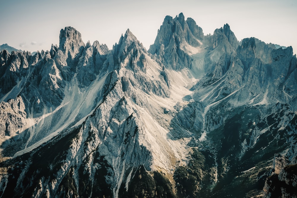 a view of a mountain range from the air