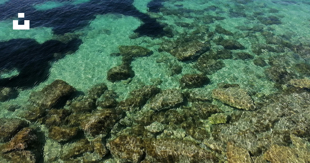 Water Withj Rocks A body of water with rocks in it photo – Free Rocks under water Image ...