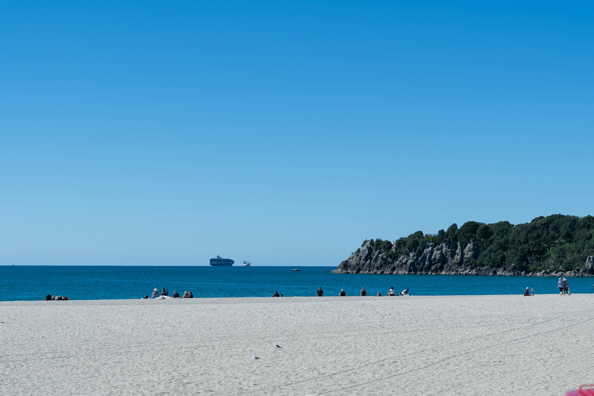 a group of people sitting on top of a sandy beach