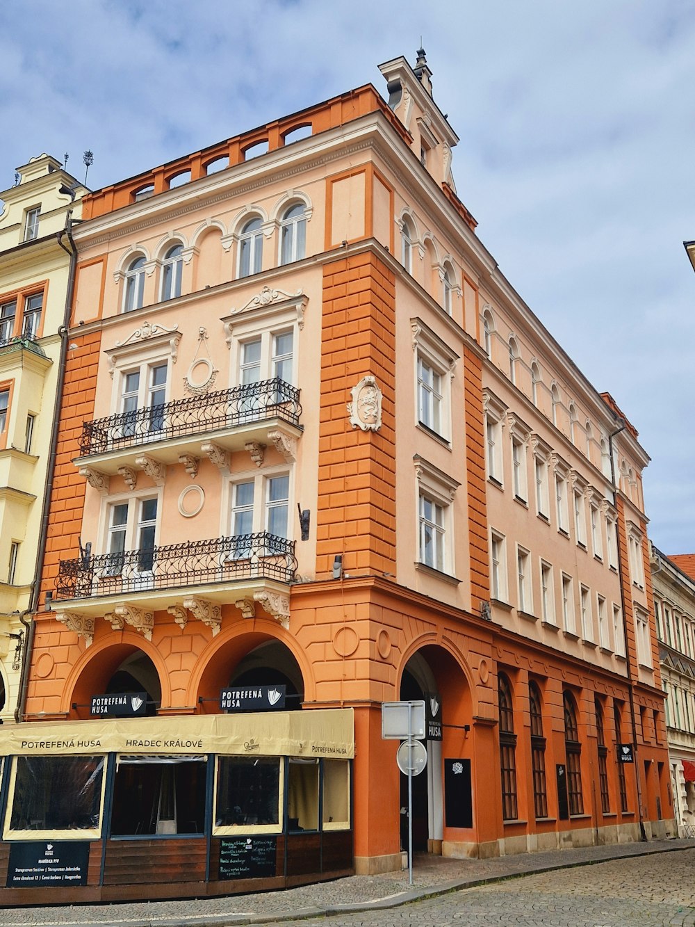 a building with a clock on the front of it