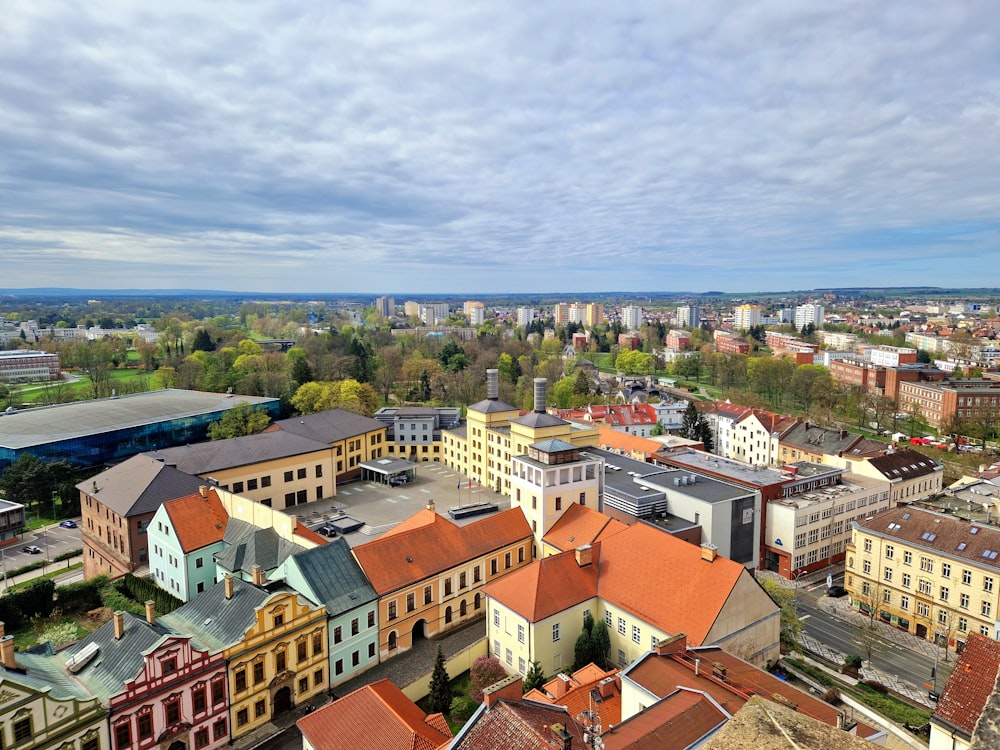 a view of a city from a high point of view