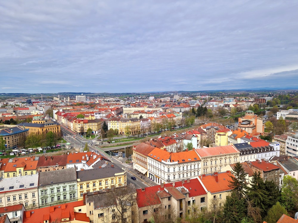 a view of a city from a high point of view