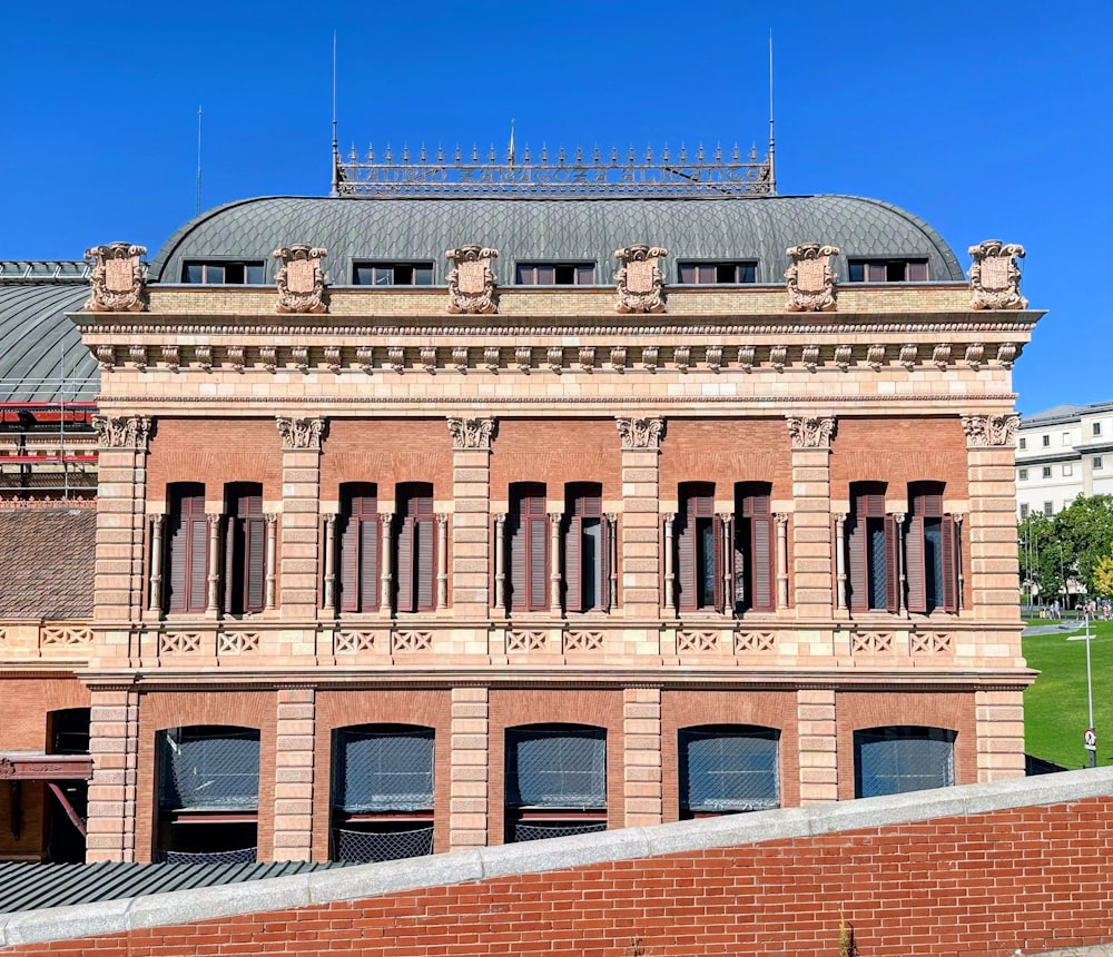 a large building with a clock on the front of it