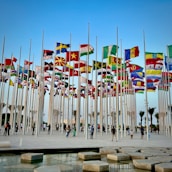 a bunch of flags that are next to each other