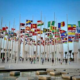 a bunch of flags that are next to each other