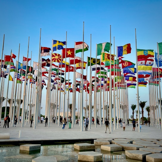 a bunch of flags that are next to each other