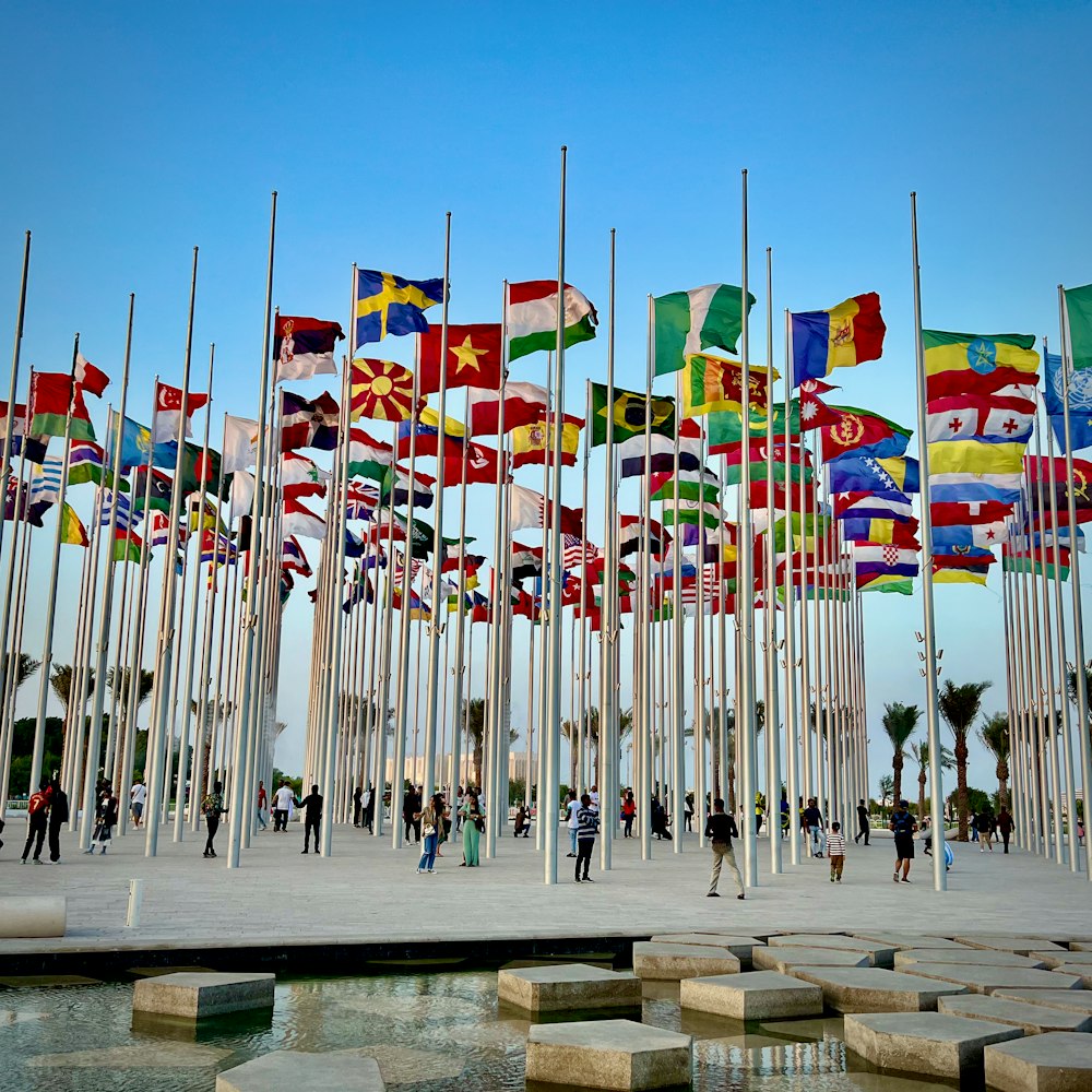 a bunch of flags that are next to each other